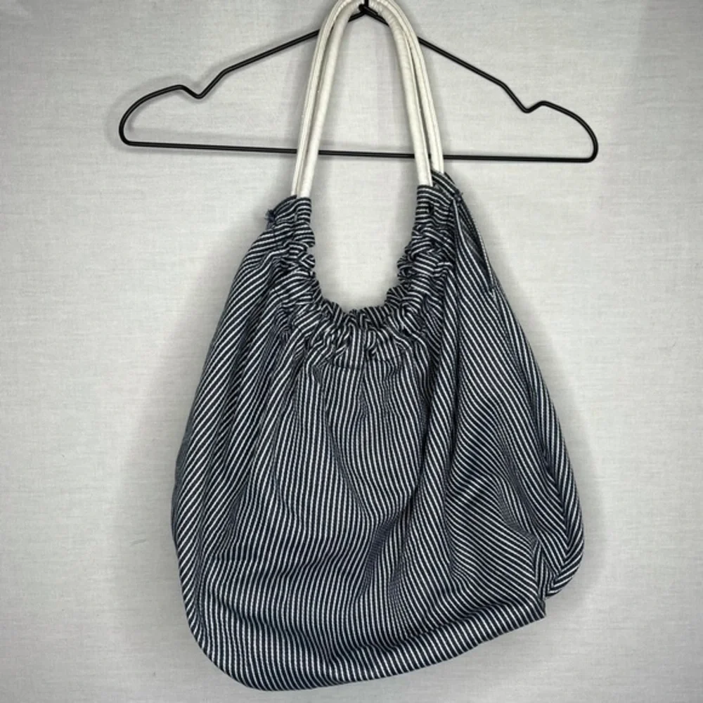 Baggy Round Striped Hobo Bag